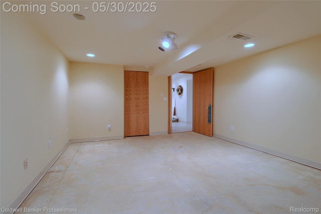 1468 N Morton Taylor Rd, Canton, MI 48187 - unfurnished room with concrete flooring and recessed lighting