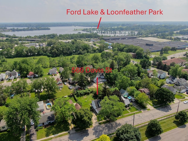 566 Davis St, Ypsilanti, MI 48198 - drone / aerial view of a large body of water
