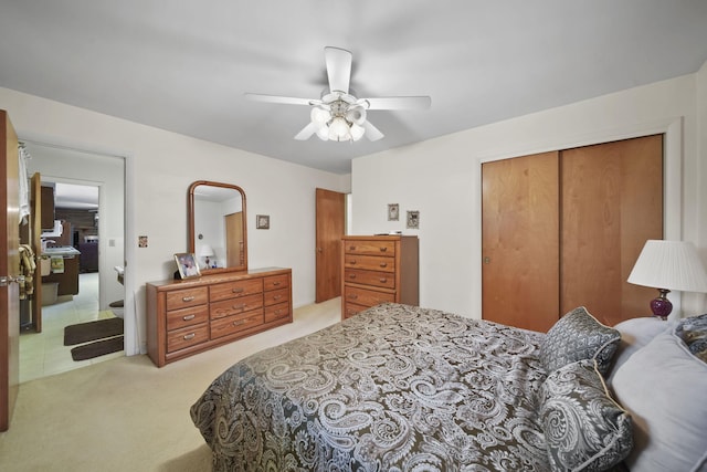 2074 Campbell Dr, Jackson, MI 49202 - carpeted bedroom with a closet and ceiling fan