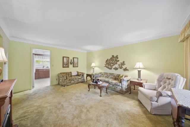 2074 Campbell Dr, Jackson, MI 49202 - carpeted living area featuring ornamental molding