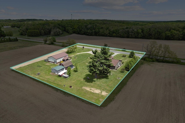 10200 Jerome Rd N, Jerome, MI 49249 - overview of rural landscape featuring property boundaries highlighted