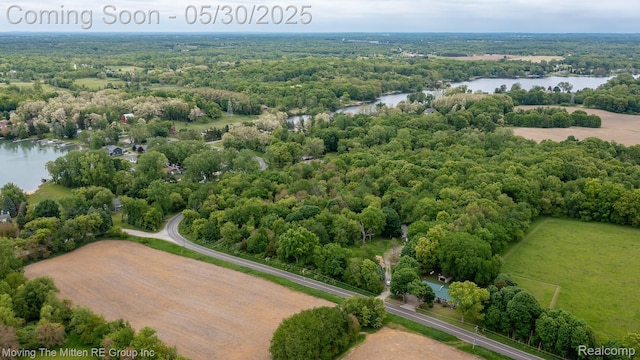 10531 Devils Lake Hwy, Addison, MI 49220 - drone / aerial view of a large body of water and a heavily wooded area