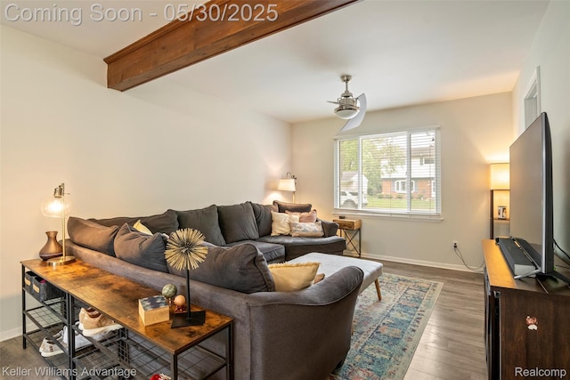 23355 Larkshire St, Farmington Hills, MI 48336 - living area featuring baseboards and dark wood-style flooring