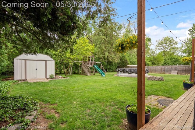23355 Larkshire St, Farmington Hills, MI 48336 - view of yard featuring a playground