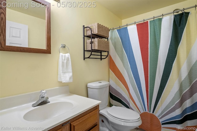 23355 Larkshire St, Farmington Hills, MI 48336 - bathroom with toilet, vanity, and a shower with curtain