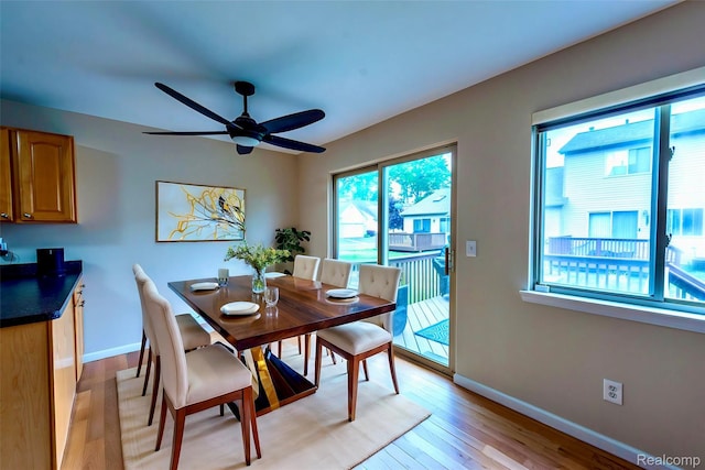 24511 Pinehurst Ave Unit 14, Oak Park, MI 48237 - dining area featuring baseboards, light wood finished floors, and a ceiling fan