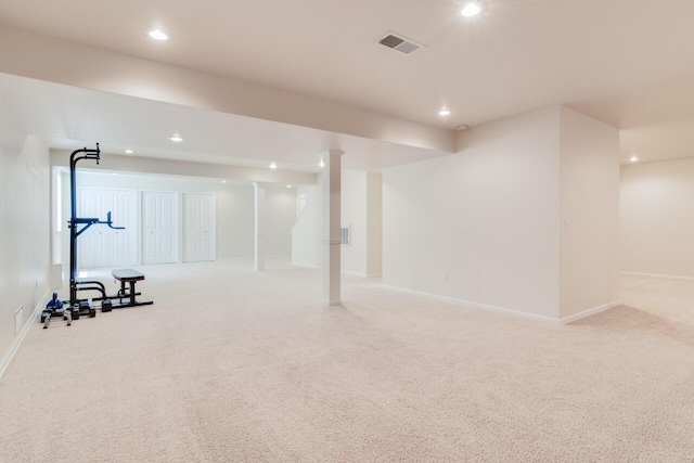 3352 Hampstead Ct, Portage, MI 49024 - finished below grade area with carpet, recessed lighting, and baseboards