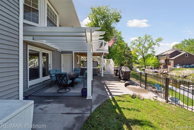 13368 Fenton Rd, Fenton, MI 48430 - view of patio featuring stairs