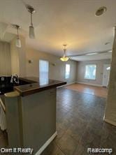 41 Maple St, River Rouge, MI 48218 - kitchen with hanging light fixtures and dark countertops