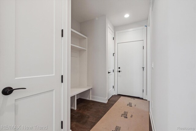 2921 Walsh Dr, Rochester Hills, MI 48309 - mudroom with dark wood-type flooring, baseboards, and recessed lighting