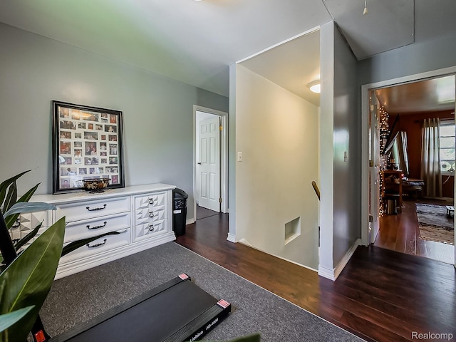 1468 Ruby Ave, Rochester Hills, MI 48309 - workout room with dark wood-type flooring and baseboards