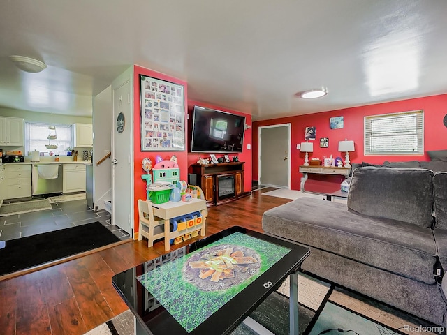 1468 Ruby Ave, Rochester Hills, MI 48309 - living room featuring plenty of natural light and dark wood-style floors