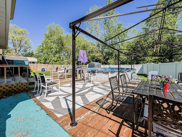 1468 Ruby Ave, Rochester Hills, MI 48309 - fenced backyard featuring outdoor dining area, a deck, and a patio