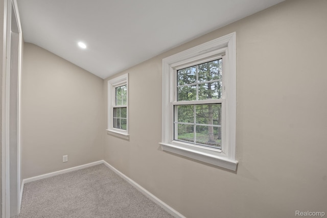 28517 Aberdeen St, Southfield, MI 48076 - carpeted empty room with baseboards, vaulted ceiling, and recessed lighting