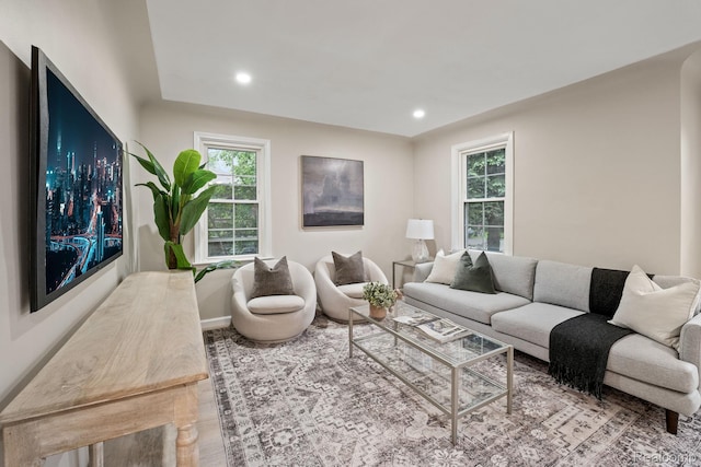 28517 Aberdeen St, Southfield, MI 48076 - living room featuring healthy amount of natural light, recessed lighting, and baseboards