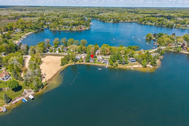 7945 W Royal Rd, Canadian Lakes, MI 49346 - aerial view of property and surrounding area with a nearby body of water and a forest