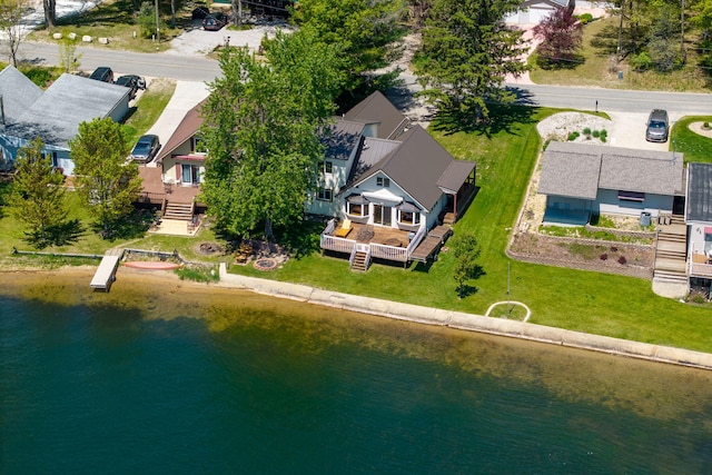 7945 W Royal Rd, Canadian Lakes, MI 49346 - view from above of property with a nearby body of water