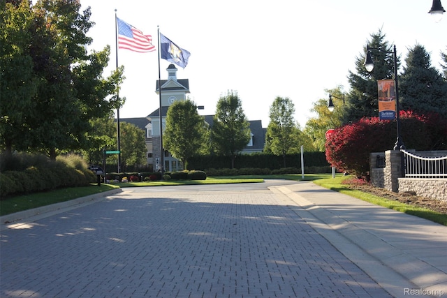 23971 Manistee Ln, Flat Rock, MI 48134 - view of road featuring curbs, street lights, and sidewalks