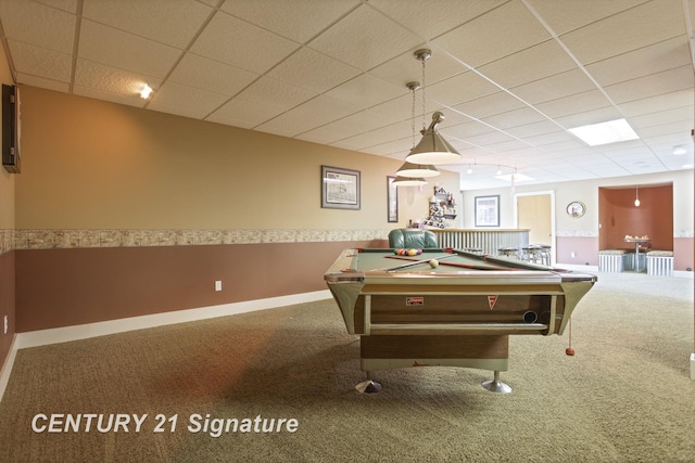12751 Wilkinson Rd, Freeland, MI 48623 - recreation room with carpet, billiards table, and baseboards