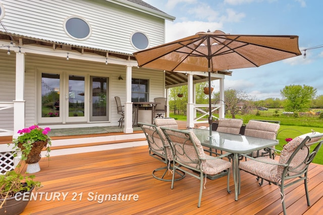 12751 Wilkinson Rd, Freeland, MI 48623 - wooden terrace with outdoor dining space