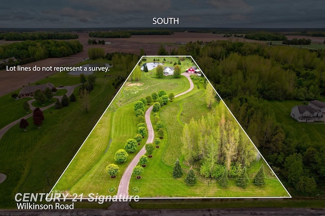 12751 Wilkinson Rd, Freeland, MI 48623 - aerial view of property and surrounding area with property boundaries highlighted