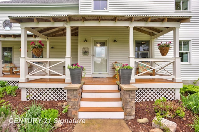 12751 Wilkinson Rd, Freeland, MI 48623 - entrance to property with a porch