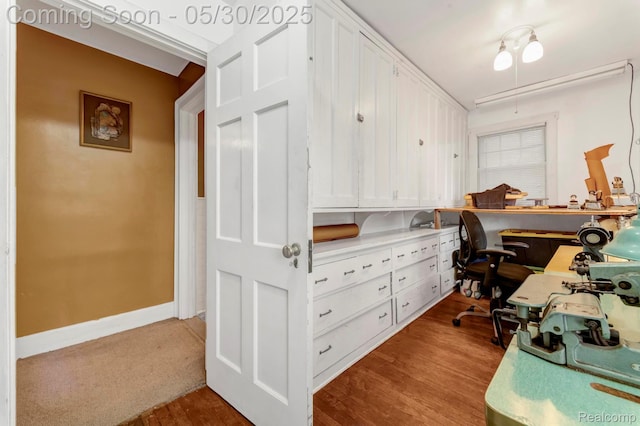 2918 Burns St, Detroit, MI 48214 - office area featuring wood finished floors and baseboards