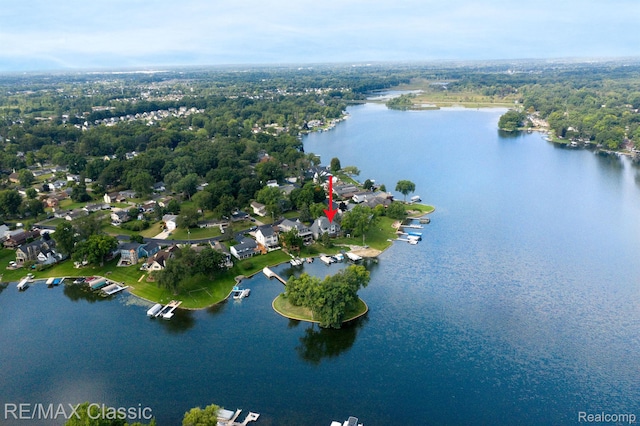 826 Wolverine Dr, Wolverine Lake, MI 48390 - aerial view of property's location with a large body of water