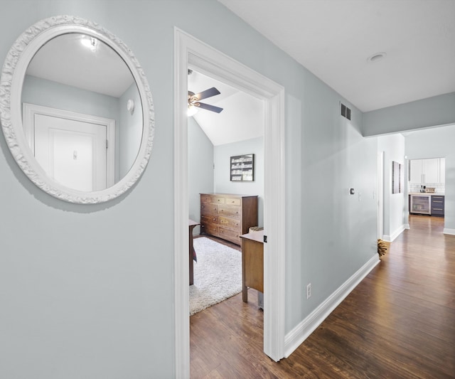 826 Jennie Pl, Monroe, MI 48161 - hall with wood finished floors, baseboards, and lofted ceiling