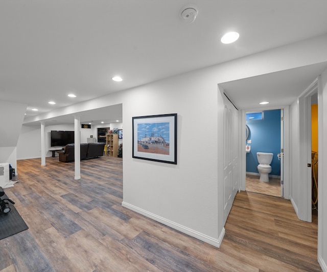 826 Jennie Pl, Monroe, MI 48161 - corridor featuring wood finished floors, recessed lighting, and baseboards