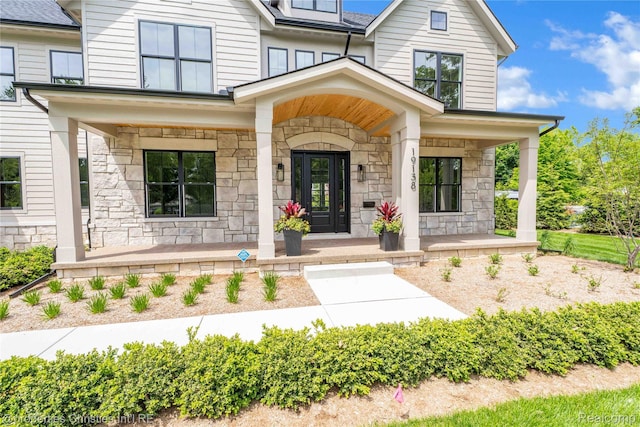 19138 Riverside Dr, Beverly Hills, MI 48025 - view of front of property with covered porch and stone siding
