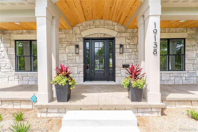 19138 Riverside Dr, Beverly Hills, MI 48025 - view of exterior entry with stone siding
