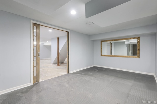 667 Heritage Ln, Rochester, MI 48309 - spare room featuring baseboards, recessed lighting, and stairs