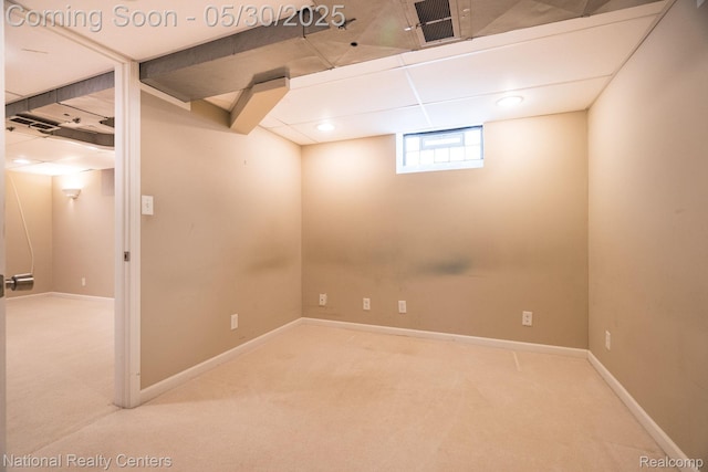 2029 Hubbell St, Dearborn, MI 48128 - below grade area featuring carpet and baseboards