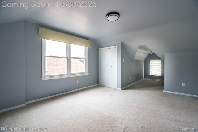 2029 Hubbell St, Dearborn, MI 48128 - additional living space with lofted ceiling, carpet, and baseboards