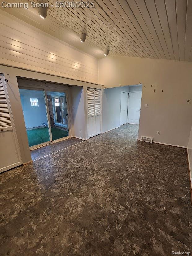 2625 Winston Dr, Sterling Heights, MI 48310 - empty room with wooden ceiling
