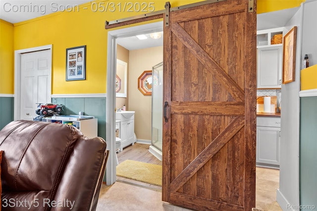 6568 Balfour Ave, Allen Park, MI 48101 - interior space with a barn door