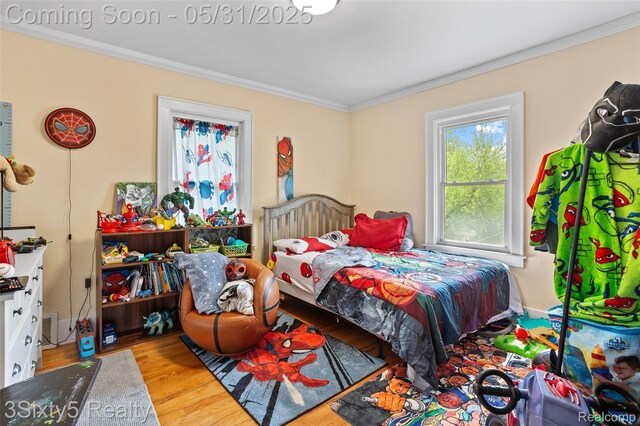 6568 Balfour Ave, Allen Park, MI 48101 - bedroom featuring ornamental molding and wood finished floors