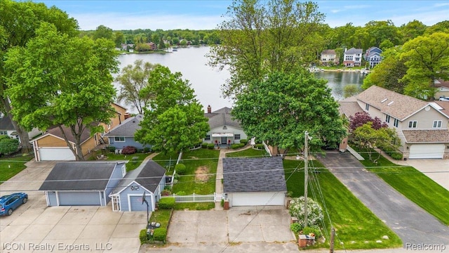 8569 Cooley Beach Dr, White Lake, MI 48386 - aerial view of residential area with a nearby body of water