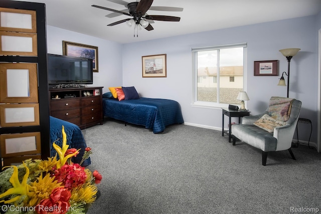1660 River Rd Unit 52, Marysville, MI 48040 - bedroom with carpet, baseboards, and a ceiling fan