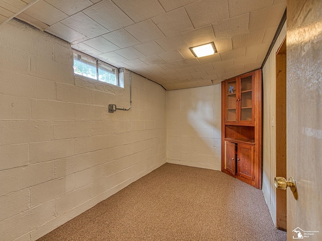 619 Parkwood Ave, Monroe, MI 48162 - basement featuring carpet floors and concrete block wall