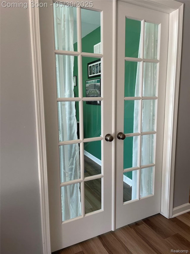 33500 Birchlawn, Westland, MI 48185 - doorway to outside featuring french doors and wood finished floors
