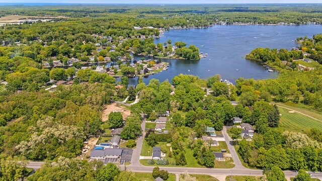 4530 Douglas Ter, Coloma, MI 49038 - aerial view of property and surrounding area featuring a large body of water and a forest