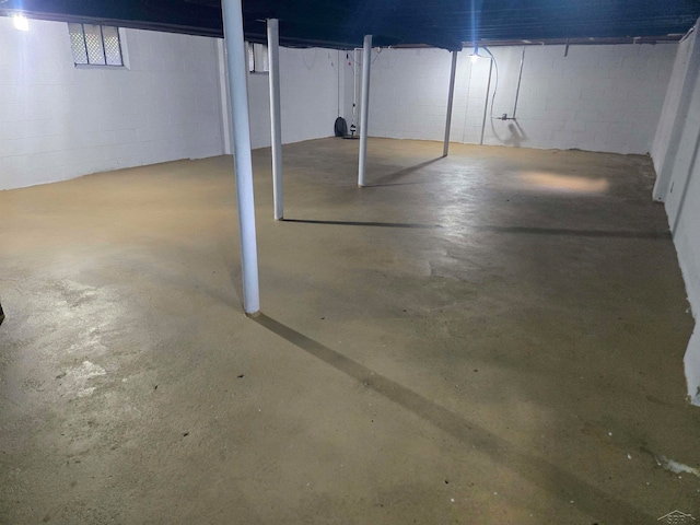 425 Wright St, Breckenridge, MI 48615 - unfinished basement featuring concrete block wall