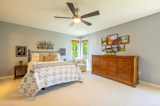 1050 Long Leaf Ct, Brighton, MI 48116 - bedroom with light colored carpet, baseboards, and a ceiling fan