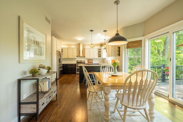 1050 Long Leaf Ct, Brighton, MI 48116 - dining space featuring dark wood-style floors