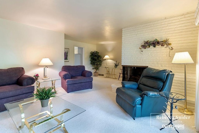 9409 Whitneyville Ave SE, Alto, MI 49302 - carpeted living area featuring a fireplace and baseboards