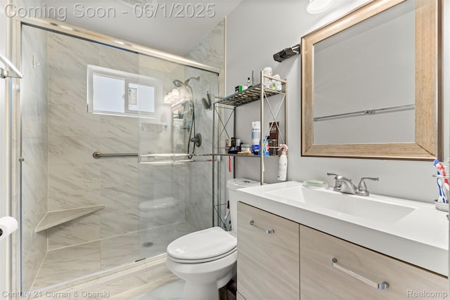 5908 Gilman St, Garden City, MI 48135 - bathroom with toilet, vanity, and a stall shower