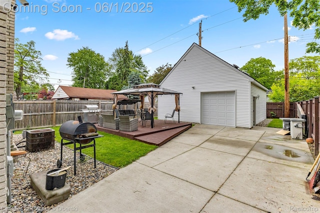 5908 Gilman St, Garden City, MI 48135 - detached garage with concrete driveway and cooling unit