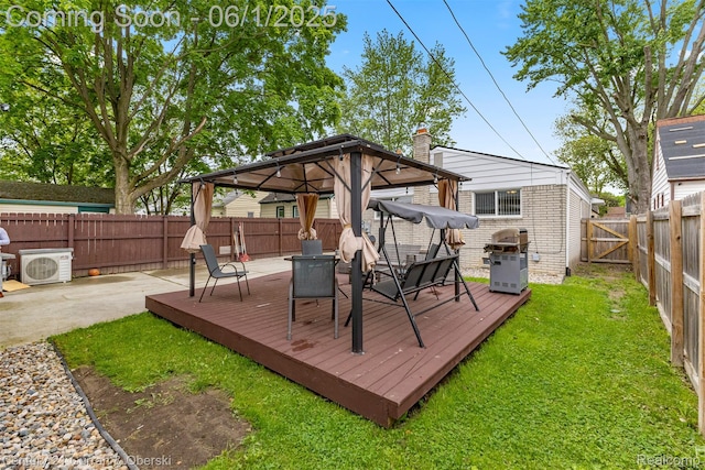 5908 Gilman St, Garden City, MI 48135 - deck featuring a gazebo, a cooling unit, and grilling area